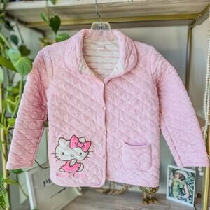 2018 Hello Kitty Sanrio, Pink Quilted Jacket Girls Size 10/12 *See Measurements